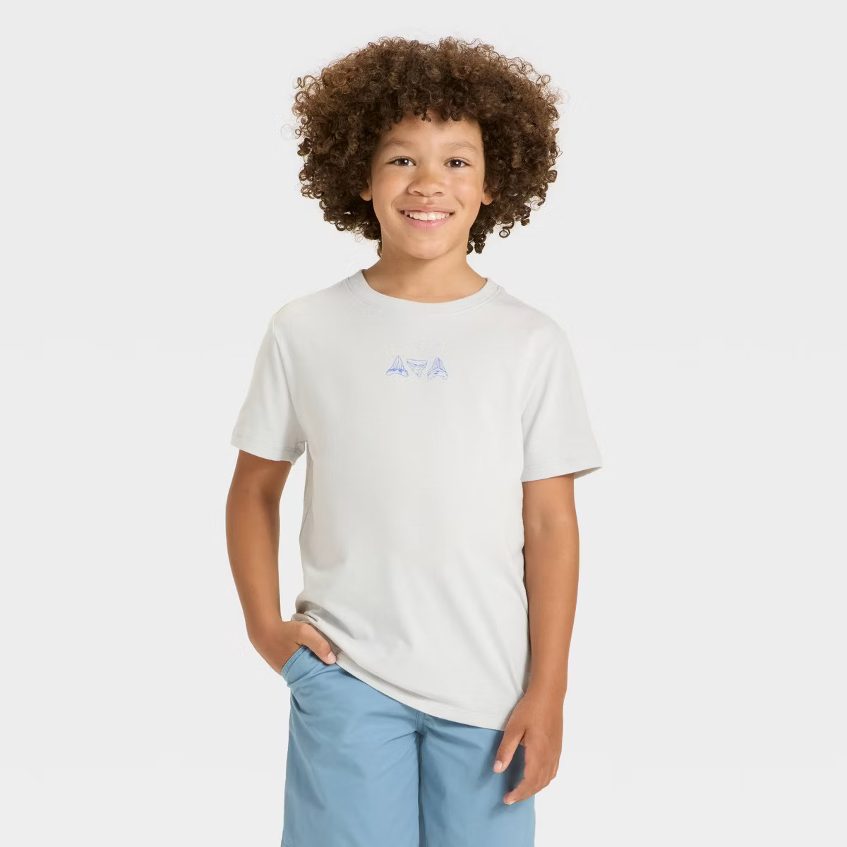 Boys' Short Sleeve Shark Graphic T-Shirt - Cat & Jack™ Light Gray | Target