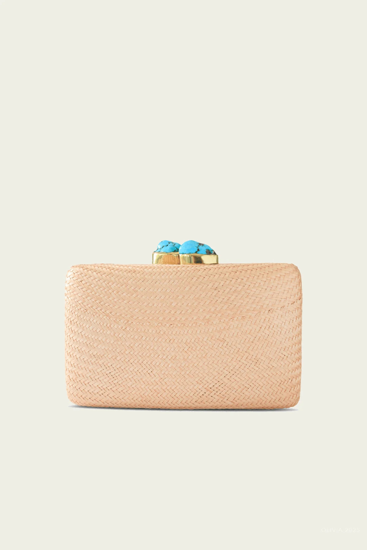 Jen Clutch with Turquoise Stone in Toast - Toast | Shop Olivia