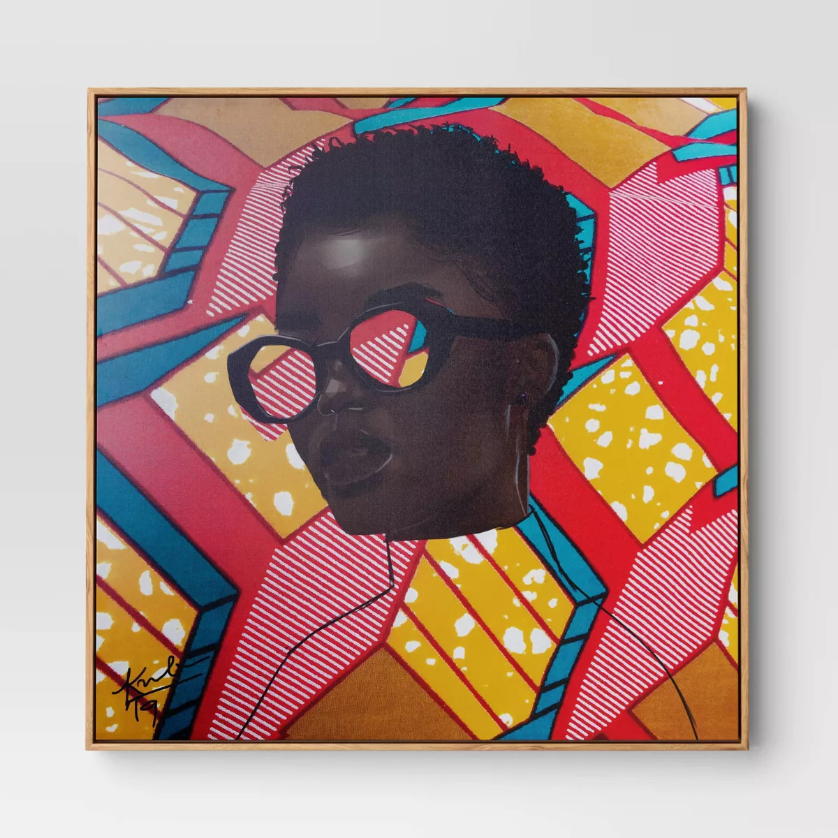 30" x 30" Pattern Portrait by Adekunle Adeleke Framed Wall Canvas - Threshold™: Modern Digital ... | Target