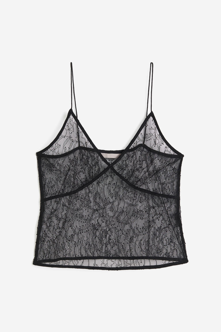 H & M - Lace strappy top - Black | H&M (UK, MY, IN, SG, PH, TW, HK)