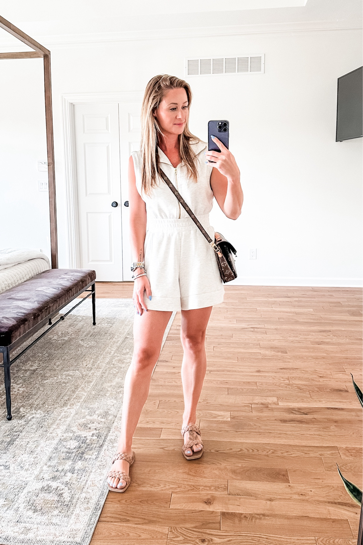 Calling all rectangle moms 📣 you need this romper!! So beyond comfortable, gives you shape all while being in what feels like pajamas. Perfect outfit for back to school open house tonight! 

#LTKBacktoSchool #LTKStyleTip #LTKSeasonal