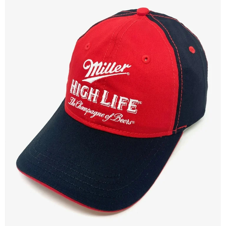 Miller Beer High Life Men's Embroidered Adjustable Hat Cap - Red/Black - Walmart.com | Walmart (US)