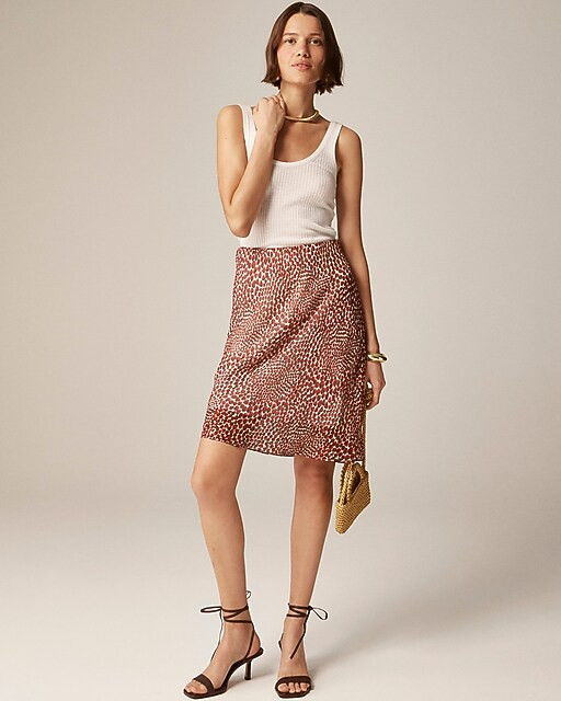 Gwen layered slip skirt in strawberry swirl print | J. Crew US