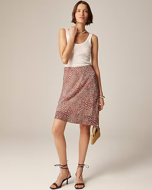 Gwen layered slip skirt in strawberry swirl print | J.Crew US