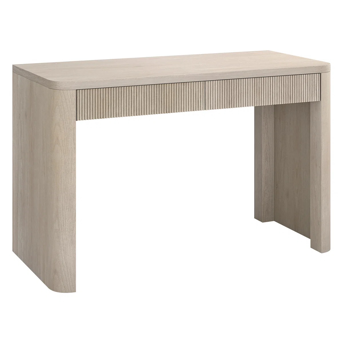 Palmera 47.5" Wide Rectangular Fluted Desk in Alder White | Wayfair North America