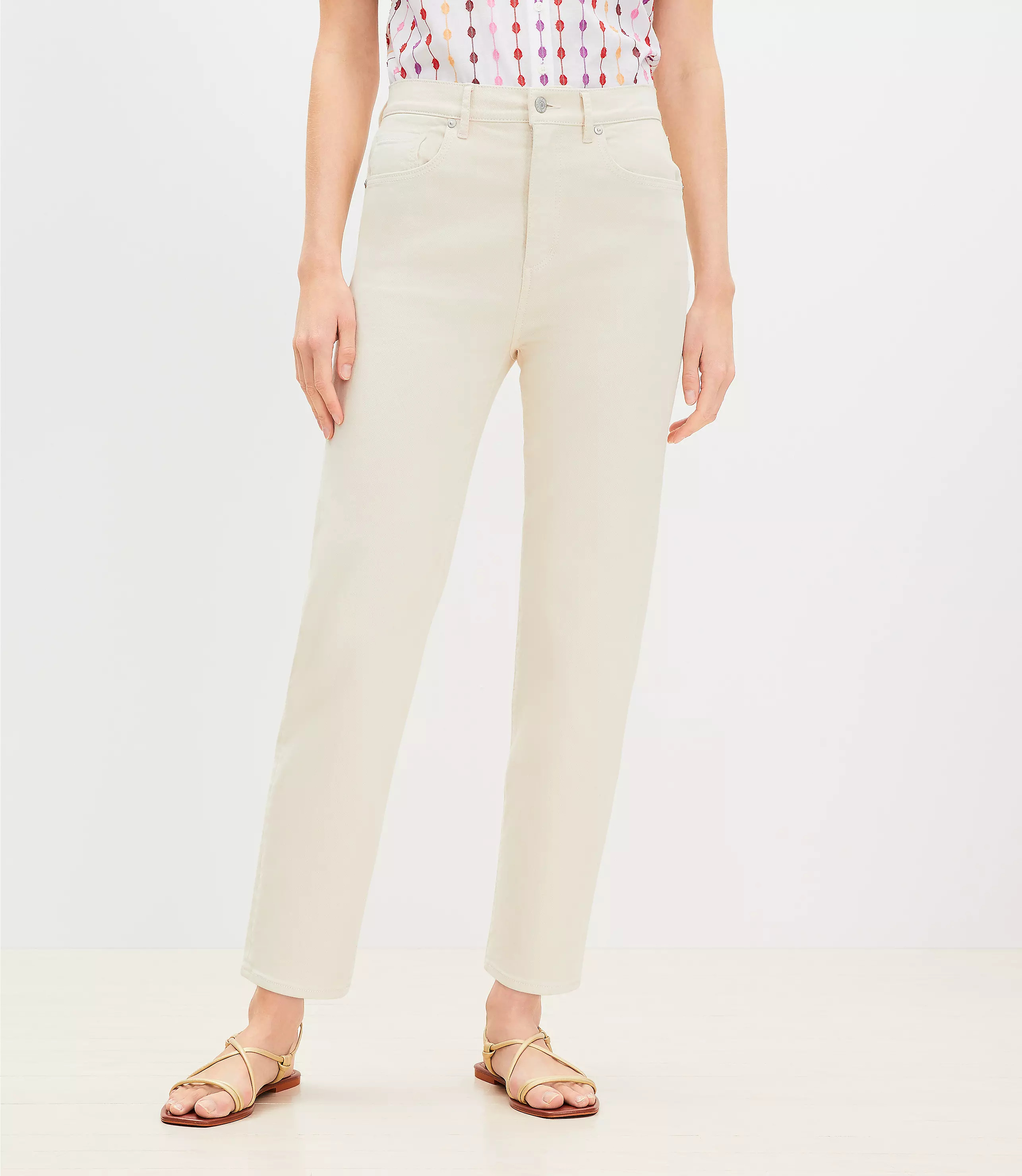 Petite High Rise Slim Jeans in Popcorn | LOFT