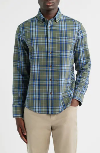 Mizzen+Main City Trim Fit Plaid Flannel Button-Down Shirt | Nordstrom | Nordstrom