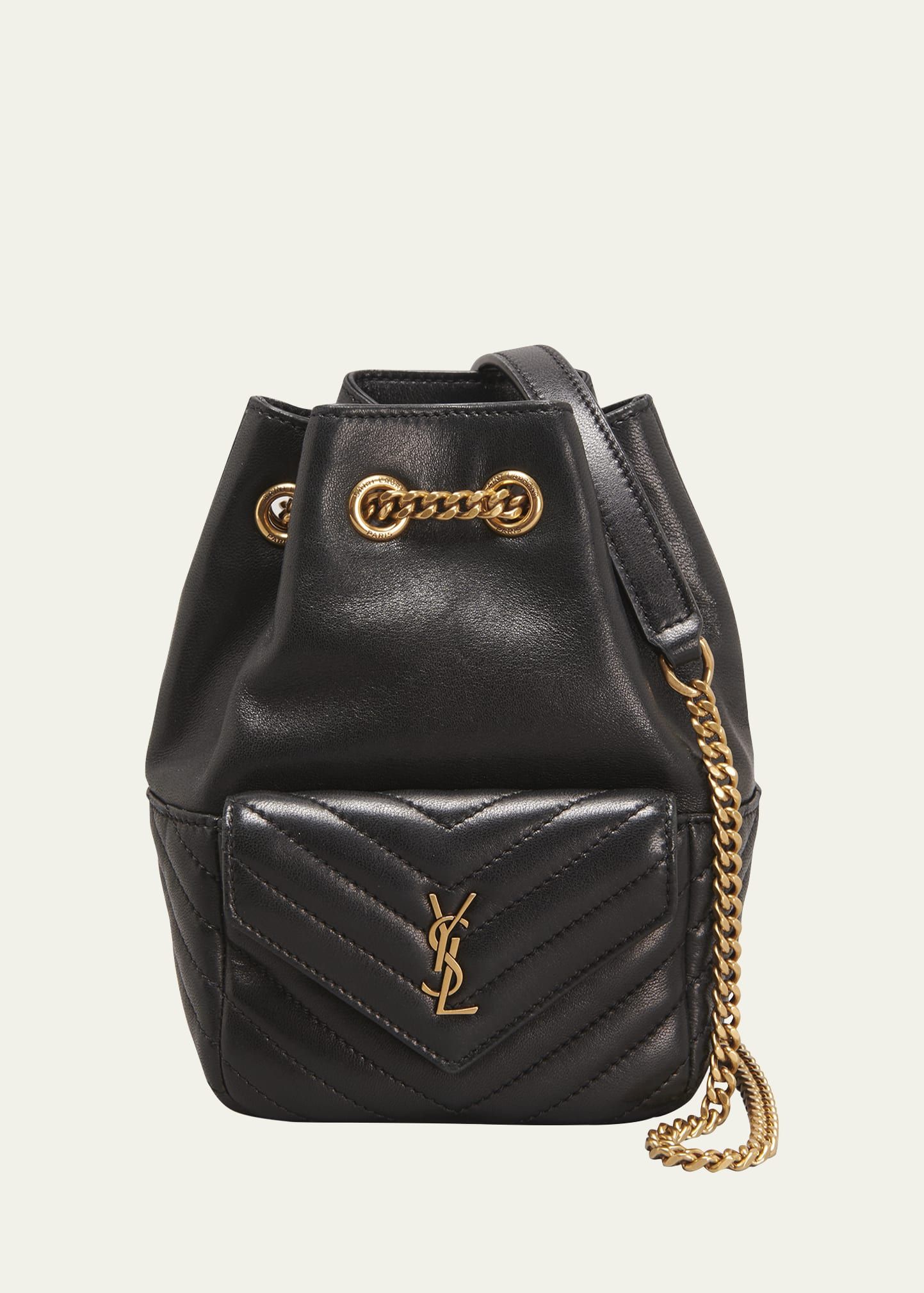 Saint Laurent Joe Mini YSL Bucket Bag in Smooth Leather | Bergdorf Goodman