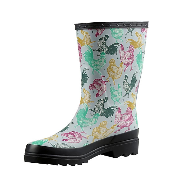 Blue Mountain  Women's Chicken Print Waterproof Rubber Boots | Tractor Supply