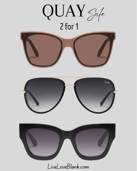 Quay sunglasses sale 
2 for 1


#LTKSaleAlert #LTKFamily #LTKStyleTip