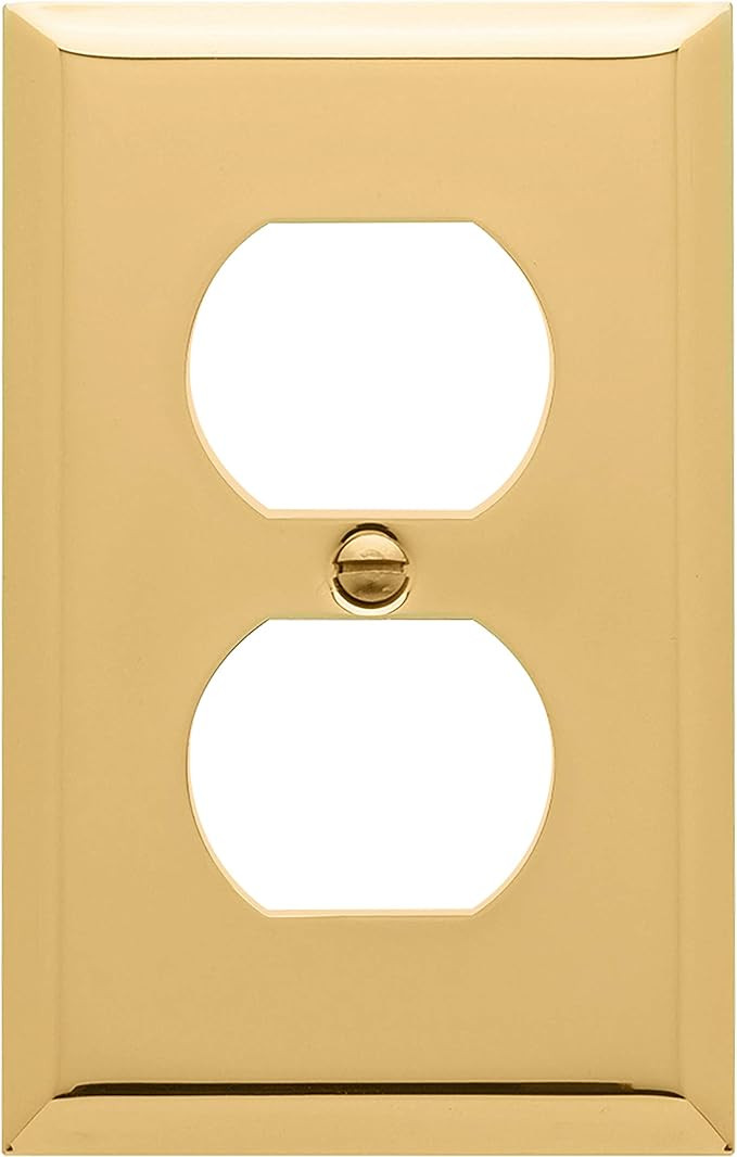 Baldwin Estate 4752.030.CD Square Beveled Edge Duplex Wall Plate in Polished Brass, 4.5"x2.75" | Amazon (US)