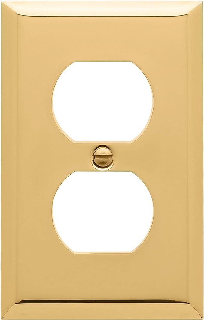 Baldwin Estate 4752.030.CD Square Beveled Edge Duplex Wall Plate in Polished Brass, 4.5"x2.75" | Amazon (US)