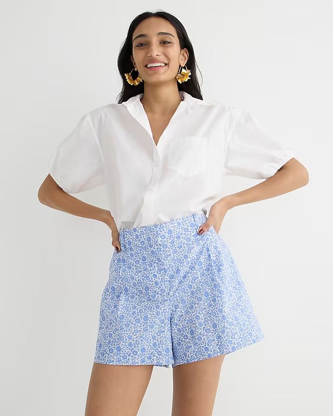 Limited-edition high-rise pleated short in Liberty® D'Anjo Coast fabric | J.Crew US