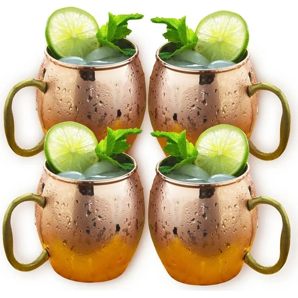 Estilo Handcrafted Copper Moscow Mule Mugs, 20-ounce - Set of 4 | Walmart (US)