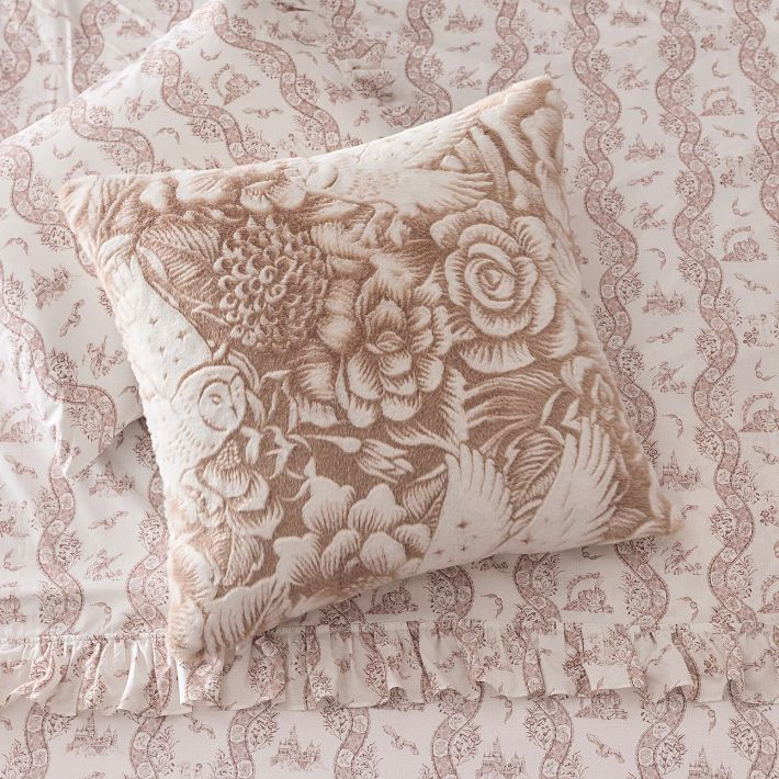 Harry Potter<sup>™</sup> Hedwig<sup>™</sup> Flora Faux Fur Euro Pillow | Pottery Barn Teen