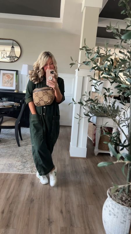 Day Date Outfit with Gucci! #gucci #fannypack #bumbag #designerbags #luxurybag #freepeople #jumpsuit 

#LTKVideo #LTKitbag #LTKover40