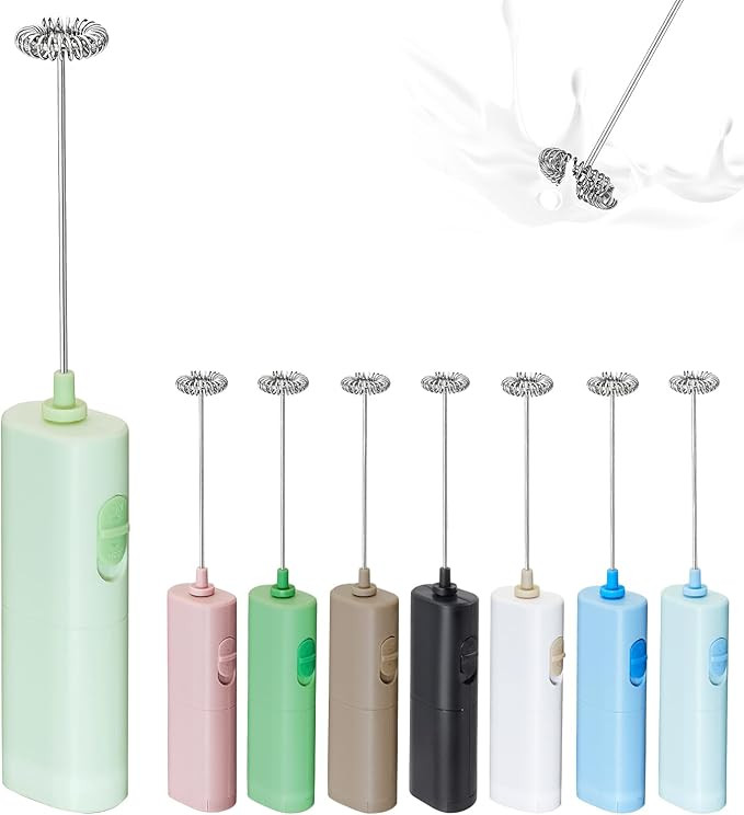 Portable Coffee Frother by ELMWAY, Battery Operated Electric Whisk, Mini Milk Frother Handled for... | Amazon (US)