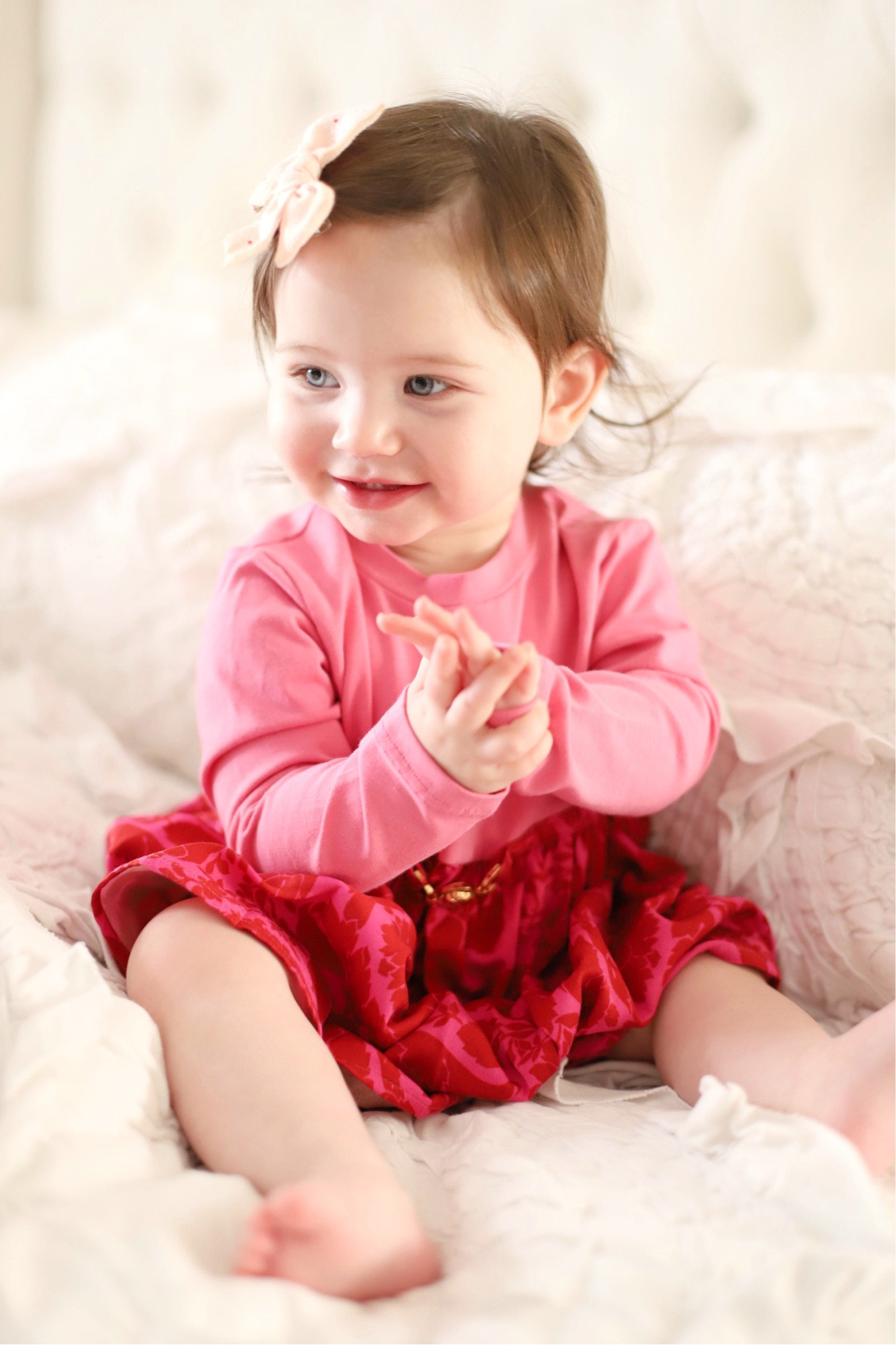 Our littlest Valentine is almost a one year old. 😭🥰💗 { baby Versace pink dress and little poppy co hair bow }

#LTKfamily #LTKSeasonal #LTKbaby