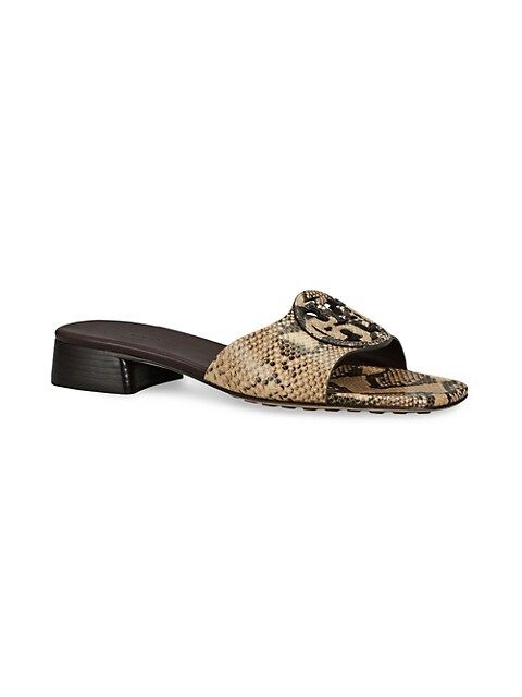 Bombé Miller Snake-Embossed Leather Slide Sandals | Saks Fifth Avenue