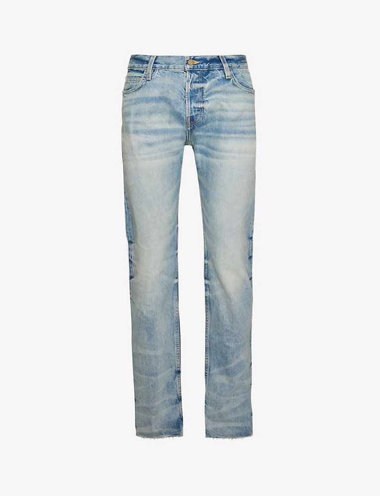 Eternal faded-wash brand-patch straight-leg jeans | Selfridges