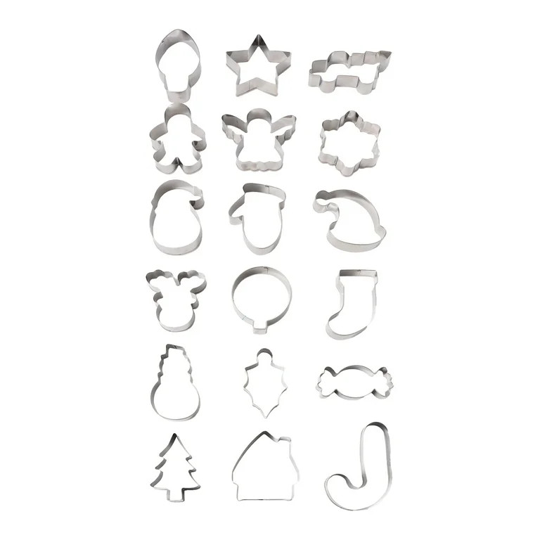 Metal Christmas Cookie Cutters, 18 Count, by Holiday Time | Walmart (US)