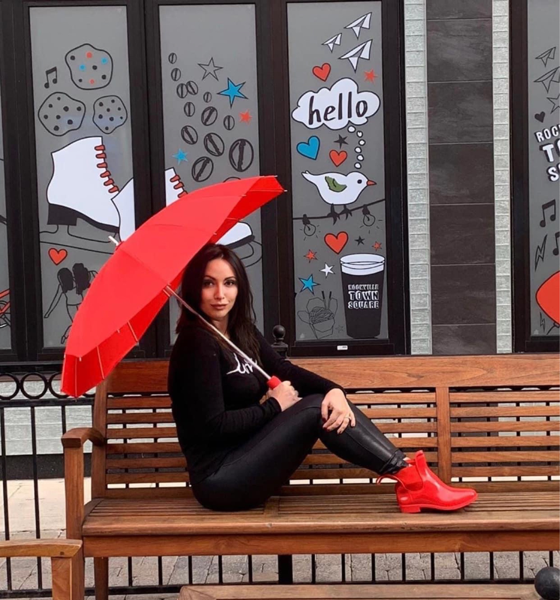 Sharing my annual rainy day before  Valentine’s Day picture with you! You can grab my boots , umbrella, leggings and similar sweater under this post! 

#LTKfindsunder50 #LTKsalealert #LTKSeasonal