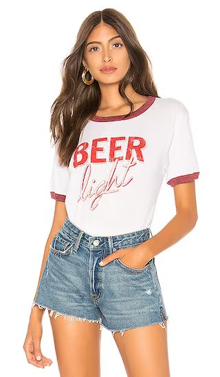 Chaser Beer Crew Neck Ringer Tee in White & Cardinal | Revolve Clothing (Global)