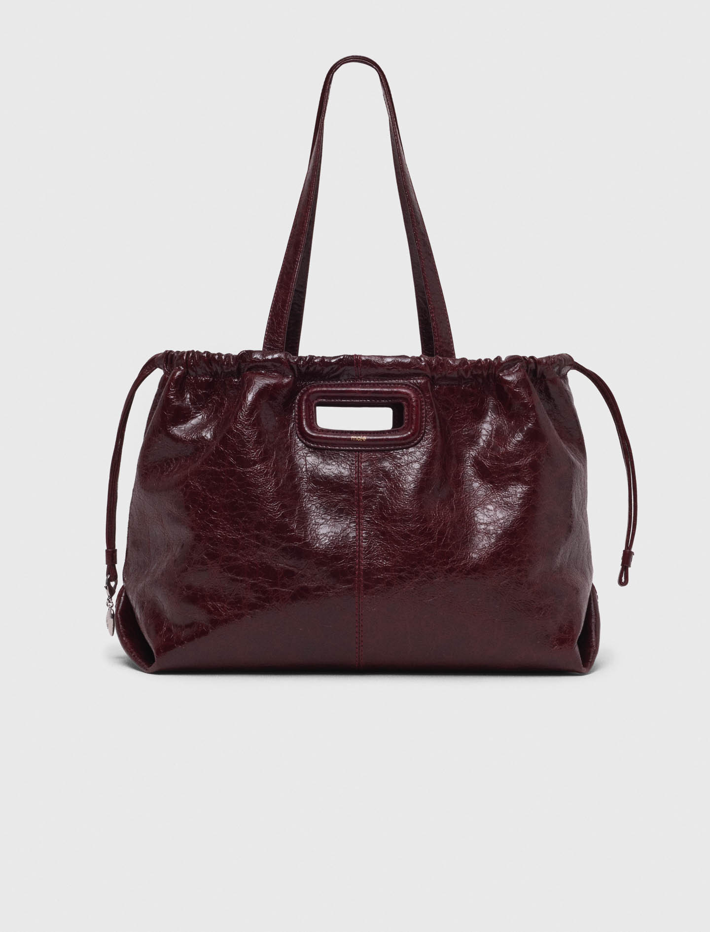 Crackled leather M Tote bag Red for Women | Maje | Maje US