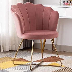 Duhome Velvet Accent Chair，Living Room Chair with Back for Bedroom Makeup Room, Shell Shaped Li... | Amazon (US)
