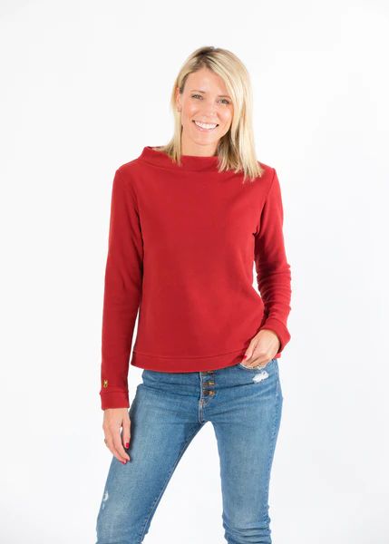 Brighton Boatneck Top (Chili Pepper Red) | Dudley Stephens