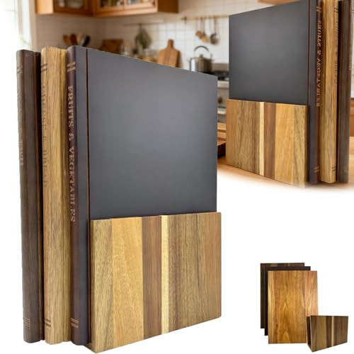 Cutting Board Book Set, Set of 3 Solid Wood Book Shaped Cutting Board Library with Wooden Stand, For the Books Loving Chef, Fruits, Vegetables, Meat, Fish, Cheese and Bread | Amazon (US)