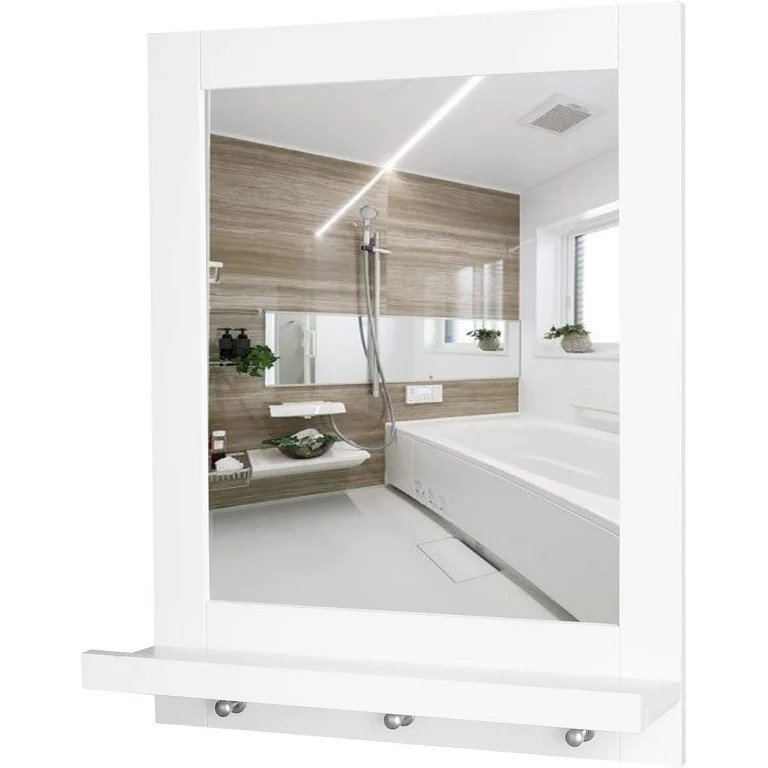 Homfa Wall Mirror with Shelf，26 Inch Height Mirror for Wall, Modern Wall-Mounted Mirror with 1 ... | Walmart (US)
