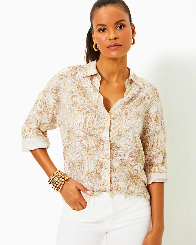 Stevey Relaxed Button Down Linen Shirt | Lilly Pulitzer | Lilly Pulitzer