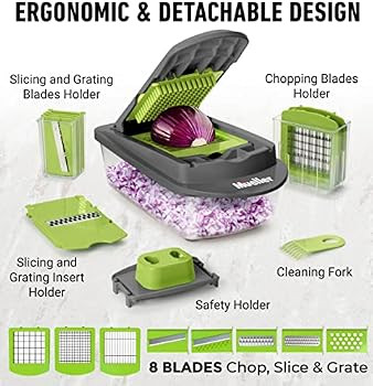 Mueller Pro-Series 10-in-1, 8 Blade Vegetable Slicer, Onion Mincer Chopper, Vegetable Chopper, Cutte | Amazon (US)