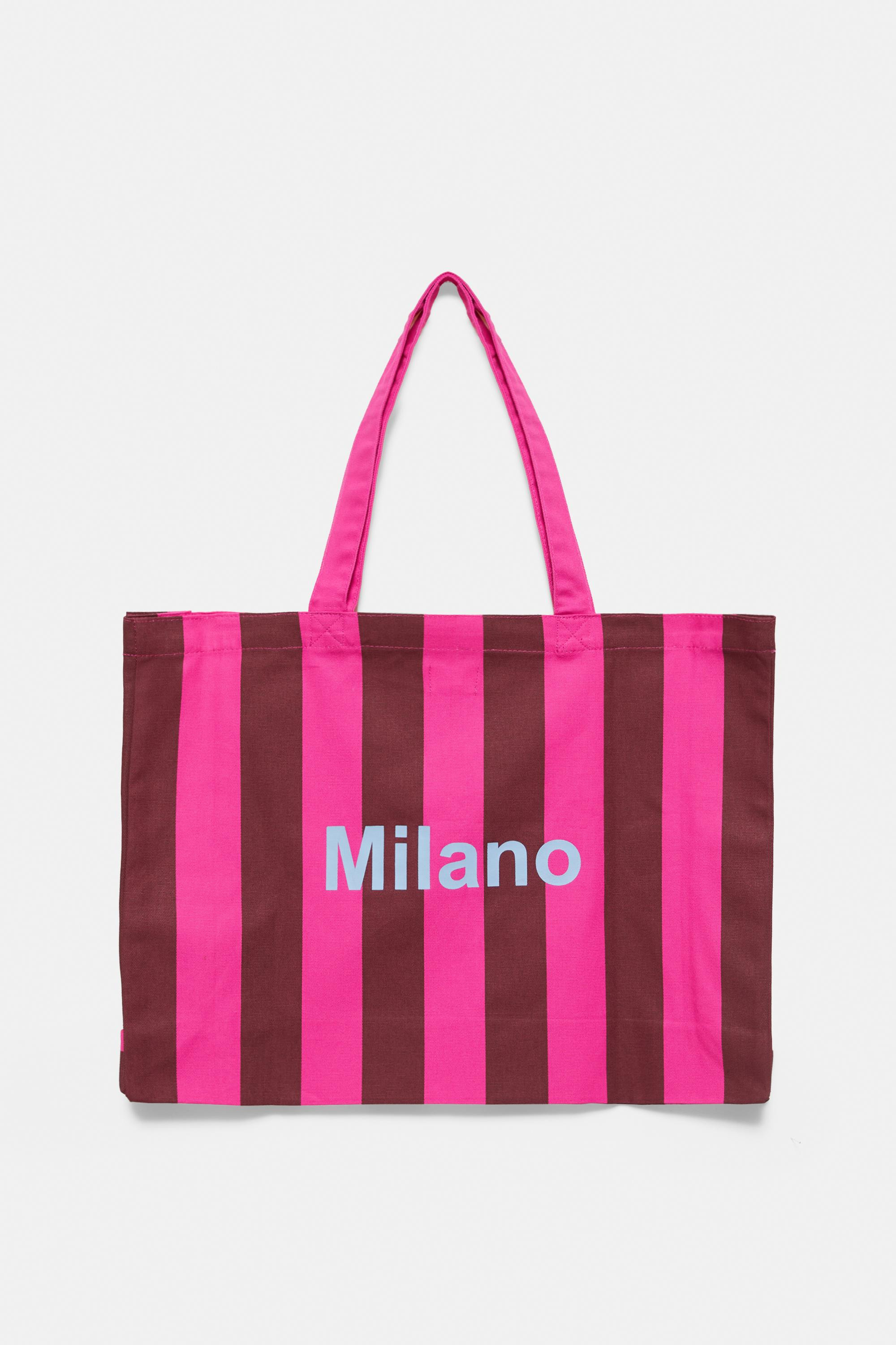 Shopper met strepen en stedenprint | PULL and BEAR NL