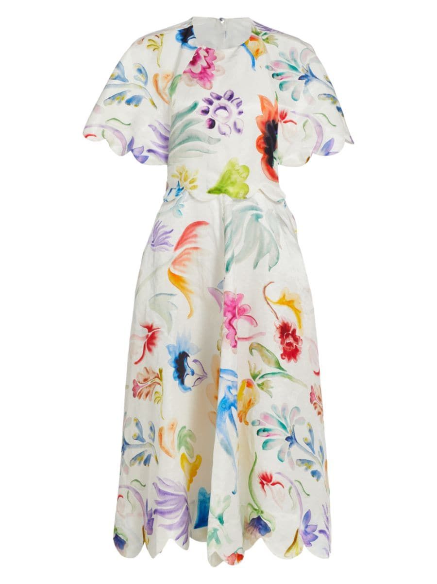 Rosie Assoulin Buttercup Floral Midi-Dress | Saks Fifth Avenue