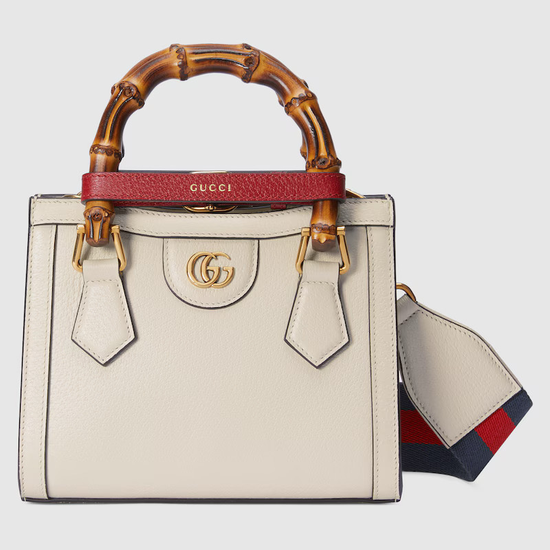 GUCCI Diana Small Tote Bag, White, Leather | Gucci (US)