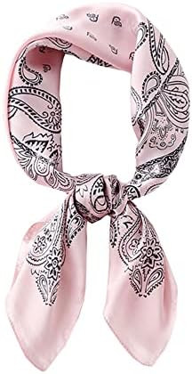 JERLA Silk Feeling Scarf Medium Square Satin Head Scarf hair scarf for Women 27.5 × 27.5 inches | Amazon (US)