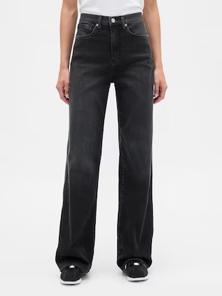 High Rise Wide-Leg Sweatpant Jeans | Gap Factory