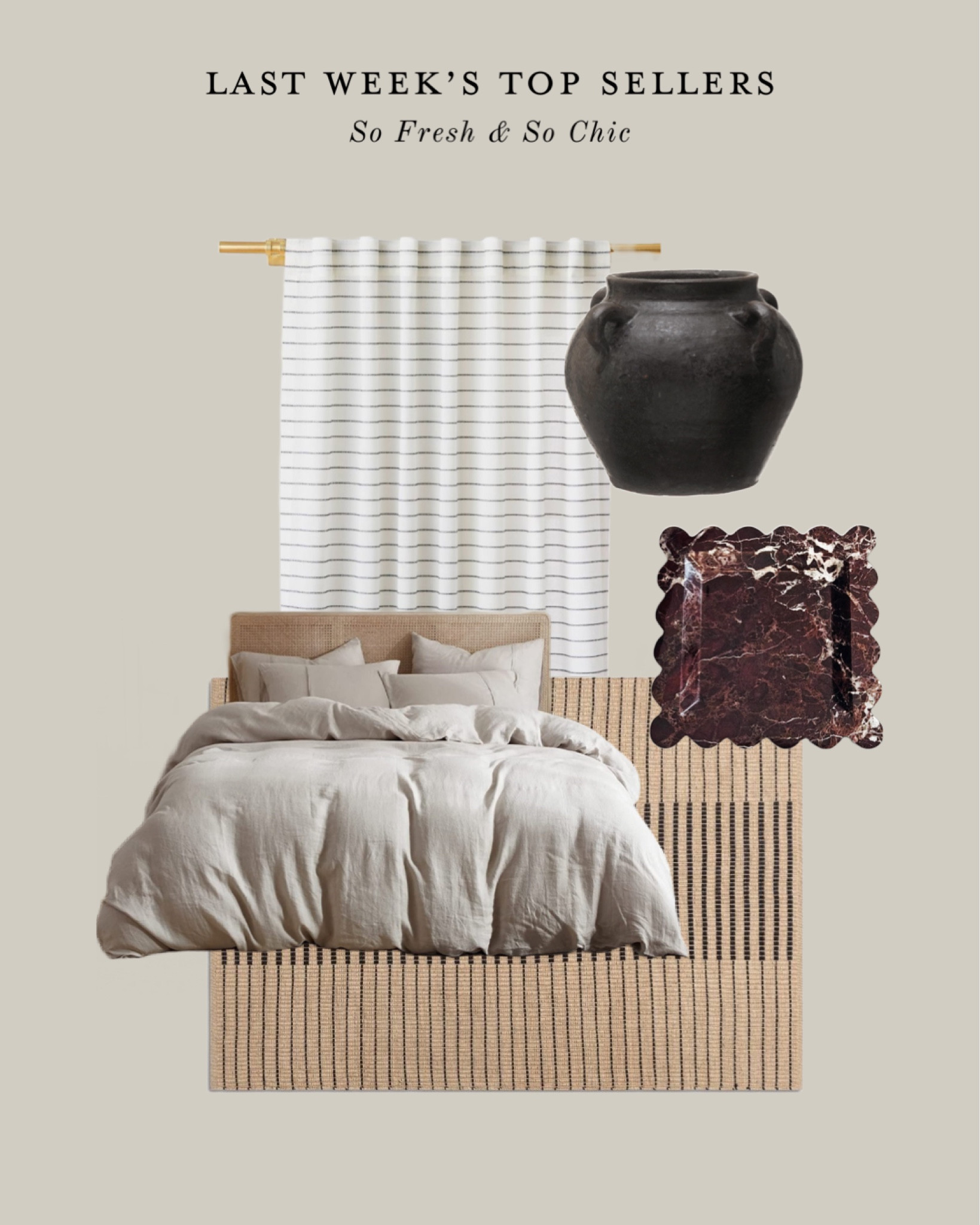 Last week’s top sellers!
-
Etsy linen bedding - linen duvet cover - beige linen duvet king - scalloped marble trinket dish - red marble trinket tray - textured black planter - textured black vase - blanket stitch curtain panel - neutral home decor - woven huge rug Studio McGee Target - indoor outdoor rug - neutral modern rug - affordable curtains - affordable home decor 

#LTKsalealert #LTKhome #LTKunder100