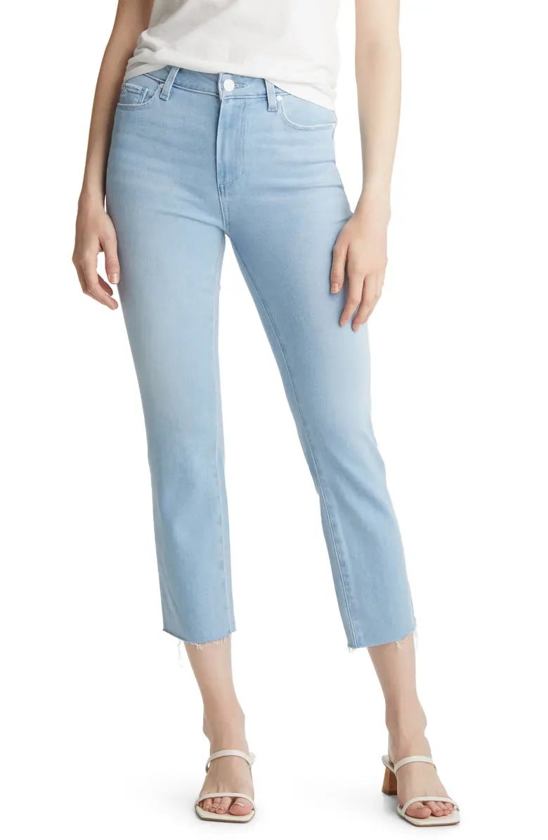 PAIGE Cindy Raw Hem Straight Leg Crop Jeans | Nordstrom | Nordstrom
