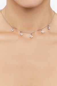 Rhinestone Butterfly Charm Necklace | Forever 21 (US)