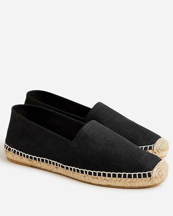 Made-in-Spain espadrille flats in linen-cotton blend | J.Crew US