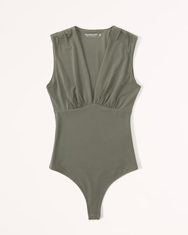 Ruched V-Neck Bodysuit | Abercrombie & Fitch (US)