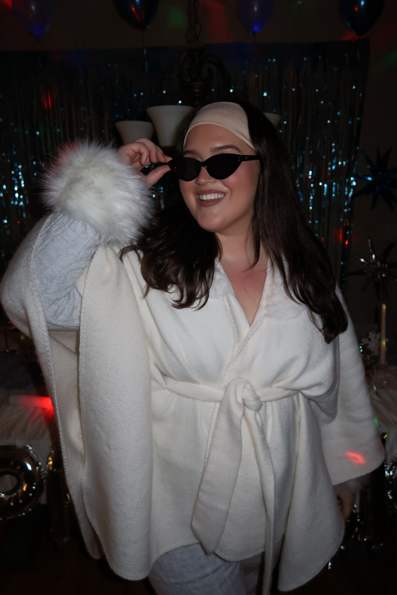 Styled To Host January themed night in: Après-Ski ❄️🤍🎿 Cozy knit matching set, fur cuff details + poncho. The perfect themed outfit to host a Winter gathering. My outfit is a size 1X top, 2X bottoms and poncho is one size from @torrid 
Plus size friendly outfit to host your next at home party! 

#LTKHome #LTKPlusSize #LTKootd