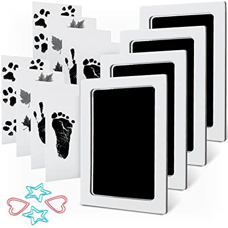 MengNi Baby Footprint Handprint Pet Paw Print Kit Large Size with 4 Ink Pads and 8 Imprint Cards | Amazon (US)