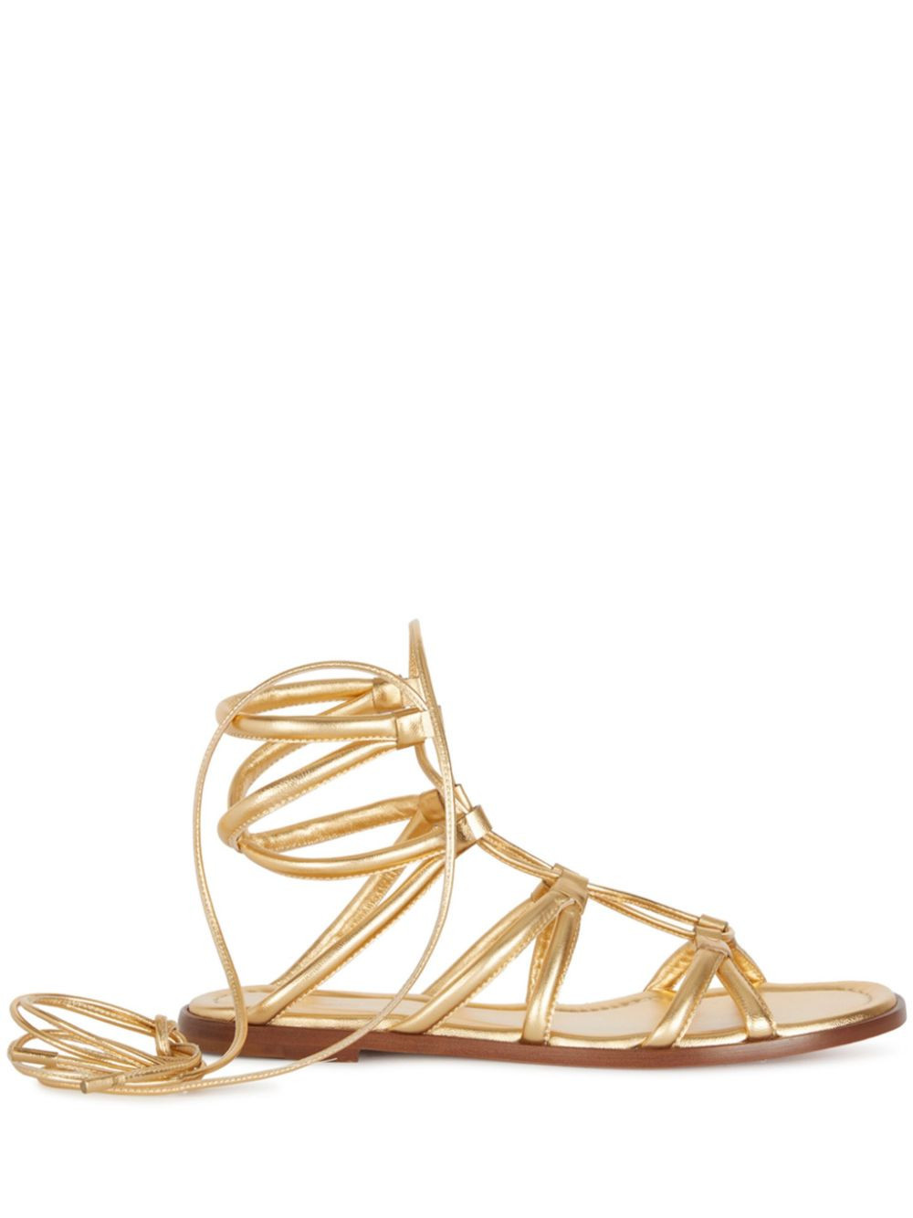 Gianvito Rossi metallic strappy sandals - Gold | Farfetch Global