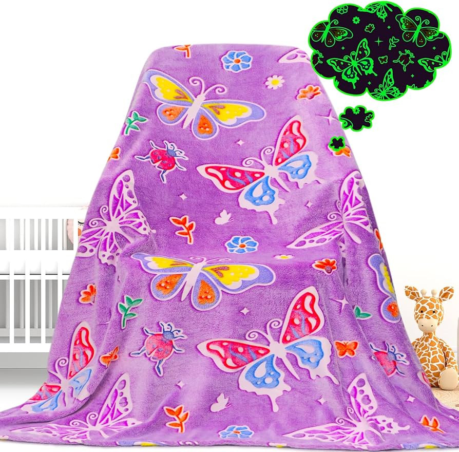 Glow in The Dark Blanket Butterfly Gifts Toys for Girls Women Butterfly Blankets for Birthday Gif... | Amazon (US)