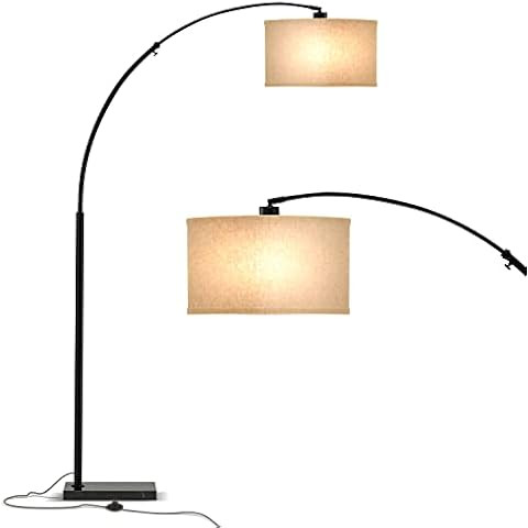 Contemporary Arc Floor lamp for Living Room, Modern Adjustable Floor Standing Lamp Marble Base, O... | Amazon (US)