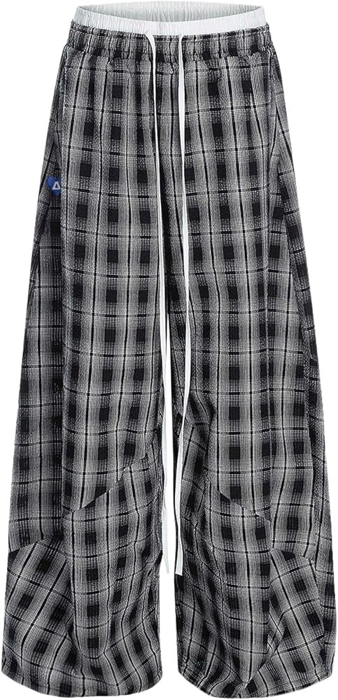 Aelfric Eden Plaid Baggy Sweatpants Women Double Waist Streetwear Y2K Unisex Casual Wide Leg Elas... | Amazon (US)